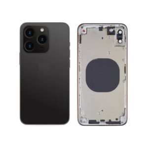 Chasis De Pantalla / Tapa Con Marco Con Lente De Camara Para IPhone 14 Pro Max Negro (Calidad Premium)