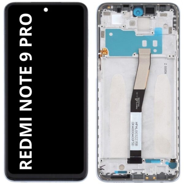 Pantalla Completa Con Marco Para Xiaomi Redmi Note 9 Pro / Note 9S / Note 9 Pro Max / Note 10 Lite Calidad PREMIUM (Plata)