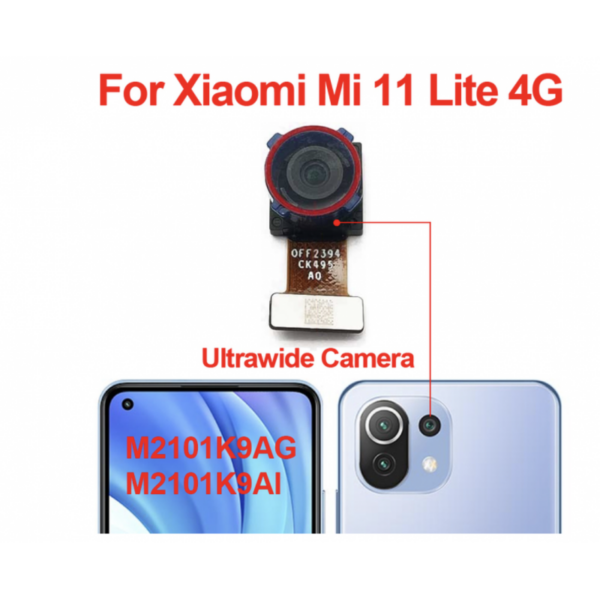 Cámara Trasera Gran Angular 8mpx para Xiaomi Mi 11 Lite M2101K9AG, Mi 11 Lite 5G M2101K9G