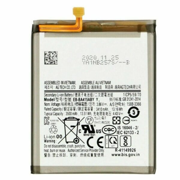 Bateria EB-BA415ABY Para Samsung Galaxy A41 / A415 de 3500mAh SIN LOGO