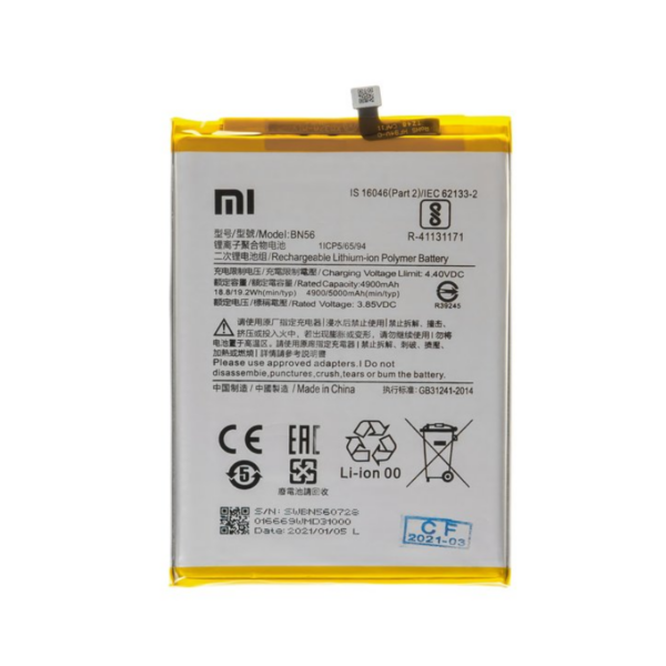 Bateria Original BN56 / BN5F Para Xiaomi Redmi 9A / Redmi 9C de 5000mAh