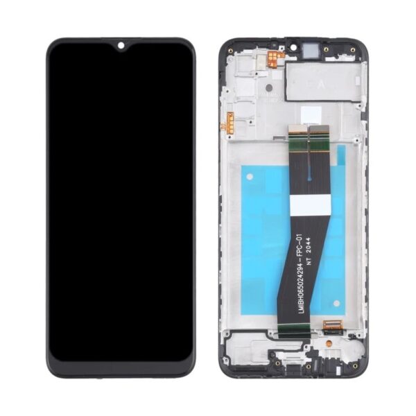 Pantalla Completa reparada  Con Marco Para Samsung Galaxy A025G / A02S / M02S (VERSION 162mm) (NEGRO)