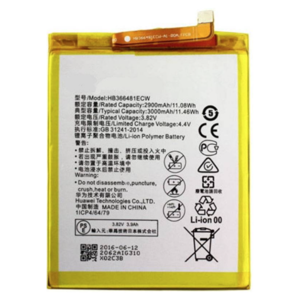 Bateria HB366481ECW Para P9 / P9 Lite / P10 Lite / P8 Lite 2017 / P20 Lite / Honor 8 / Y6 2018 De 3000mAh