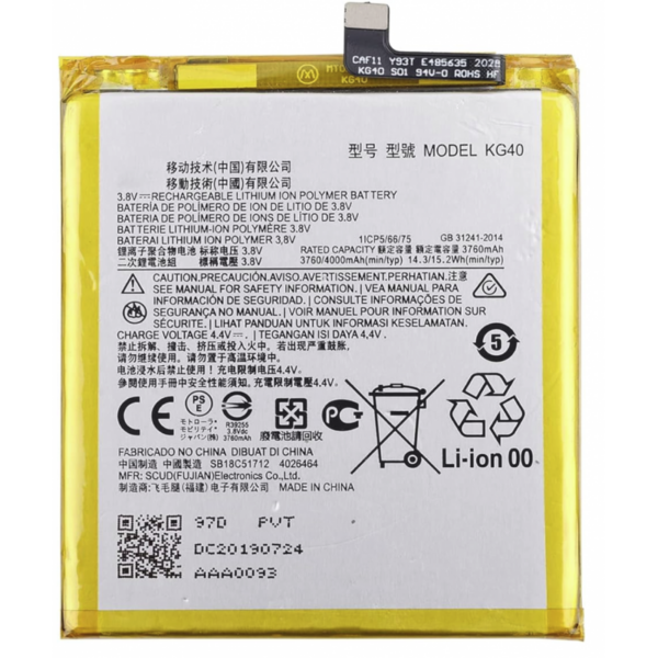 Bateria Litio KG40 Para Motorola Moto One Macro / G8 Play De 4000mAh