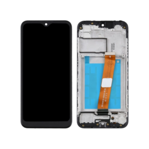 Pantalla Completa Original Con Marco Para Samsung Galaxy A01 /  A01 / A015F 2020 VERSION AMARILLO (NEGRO)