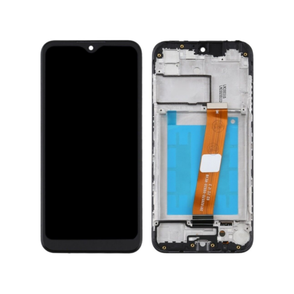 Pantalla Completa Original Con Marco Para Samsung Galaxy A01 /  A01 / A015F 2020 VERSION AMARILLO (NEGRO)
