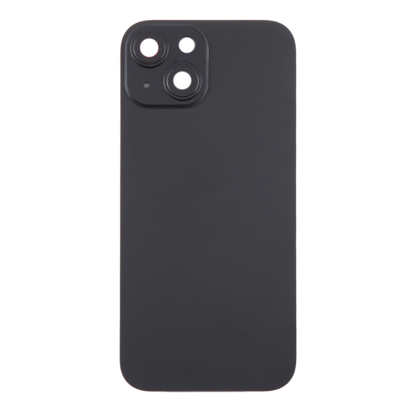 Tapa Trasera Con Lente De Cámara Y Soportes Metálicos Para iPhone 15 Negro  (Calidad Premium)