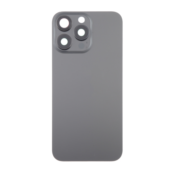 Tapa Trasera Con Lente De Cámara Y Soportes Metálicos Para IPHONE 15 PRO Negro (Calidad Premium)
