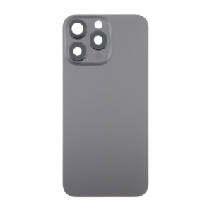 Tapa Trasera Con Lente De Cámara Y Soportes Metálicos Para IPHONE 15 PRO MAX Negro (Calidad Premium)