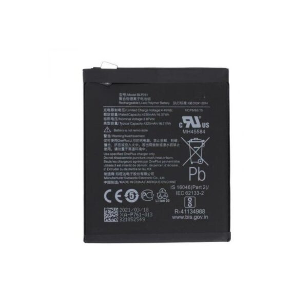 Bateria BLP761 Para One Plus 8 / 1+8 De 4320mAh SIN LOGO
