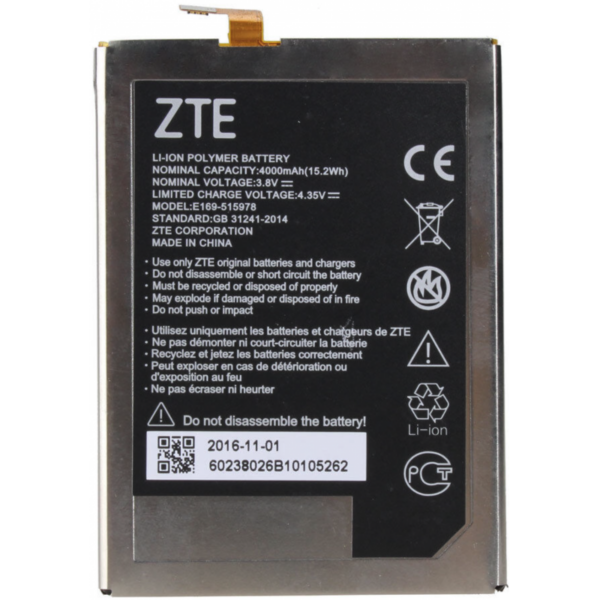 Batería E169-515978 para Zte Blade X3 A452 Q519T Q519 NOS Five de 4000mAh