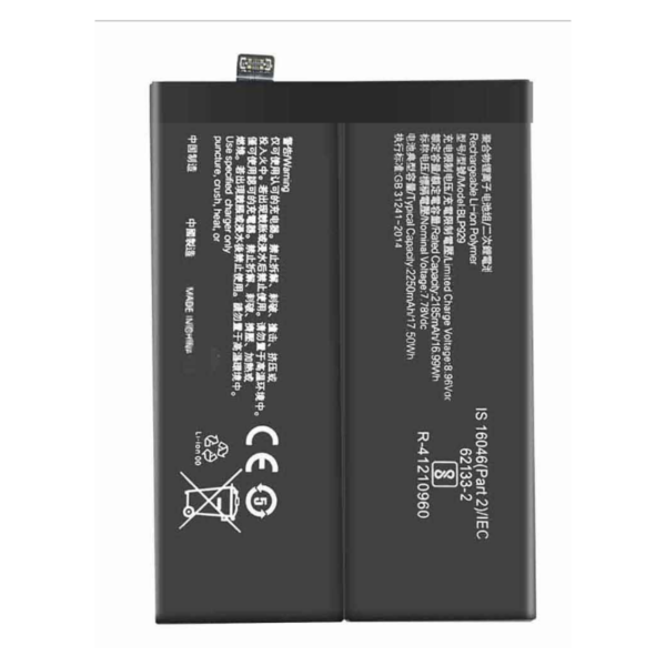 Bateria BLP929 Para Oppo Reno 8 pro / Reno 8 pro plus De 2250mAh SIN LOGO