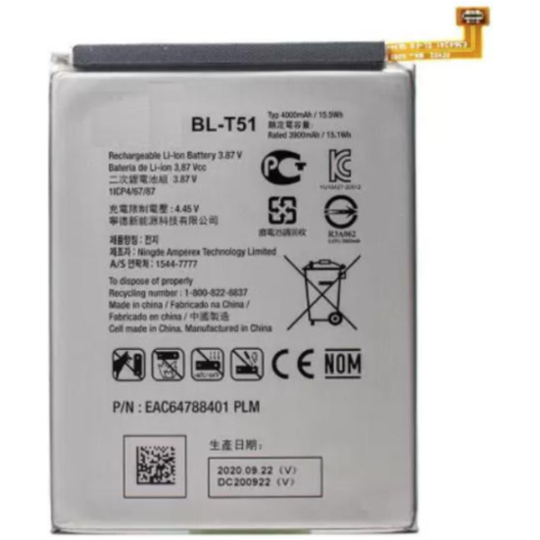 Bateria Litio BL-T51 Para lg K42 / K52 De 3900mAh-1Wh