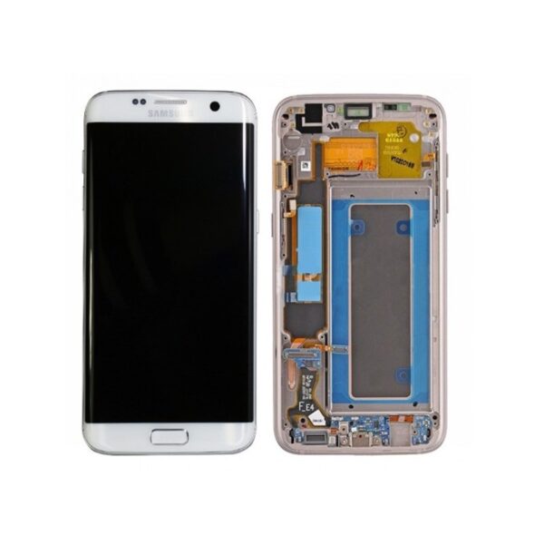 Pantalla Completa Original LCD Y Táctil Con Marco para Samsung Galaxy S7 Edge G935f (BLANCO)