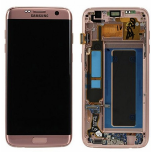 Pantalla Completa Original LCD Y Táctil Con Marco para Samsung Galaxy S7 Edge G935f (ROSA)