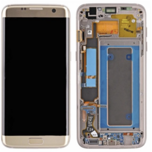Pantalla Completa Original LCD Y Táctil Con Marco Para Samsung Galaxy S7 Edge G935f (ORO) REPARADA