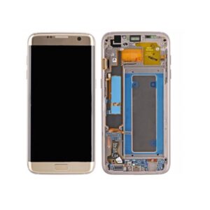 Pantalla Completa Original LCD Y Táctil Con Marco para Samsung Galaxy S7 Edge G935f (ORO)