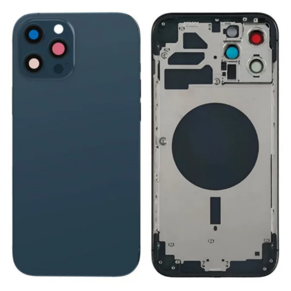 Chasis De Pantalla / Tapa Con Marco Para IPhone 12 Pro Max Azul (Calidad Premium)