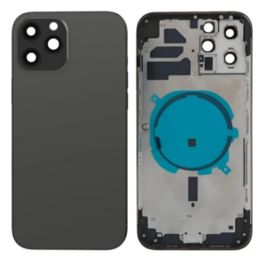 Chasis De Pantalla / Tapa Con Marco Para IPhone 12 Pro Max Negro (Calidad Premium)
