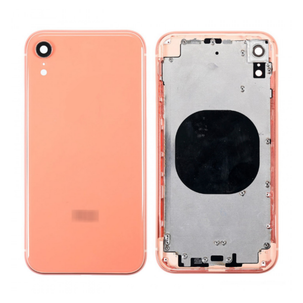 Chasis De Pantalla / Marco Medio / Carcasa Central Con Tapa Trasera para iPhone XR Naranja (Calidad Premium)