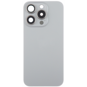 Tapa Trasera Con Lente De Cámara Y Soportes Metálicos Para IPHONE 15 PRO Gris (Calidad Premium)