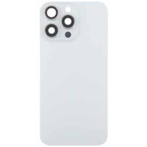 Tapa Trasera Con Lente De Cámara Y Soportes Metálicos Para IPHONE 15 PRO MAX Blanco (Calidad Premium)