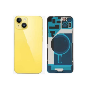Tapa Trasera con lente (cristal) de cámara para iPhone 14 Amarillo (Calidad Premium)