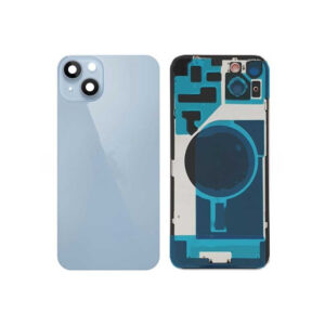 Tapa Trasera con lente (cristal) de cámara para iPhone 14 Azul (Calidad Premium)