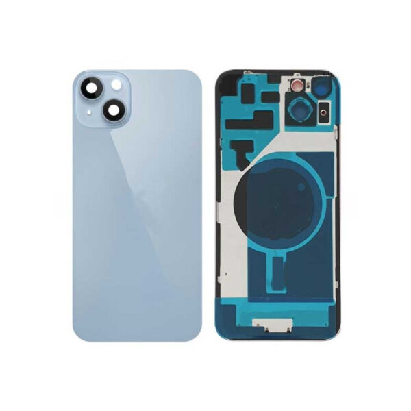 Tapa Trasera con lente (cristal) de cámara para iPhone 14 Azul (Calidad Premium)