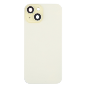 Tapa Trasera Con Lente De Cámara Y Soportes Metálicos Para iPhone 15 Plus Amarillo  (Calidad Premium)