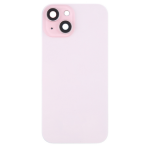 Tapa Trasera Con Lente De Cámara Y Soportes Metálicos Para iPhone 15 Plus Rosa  (Calidad Premium)