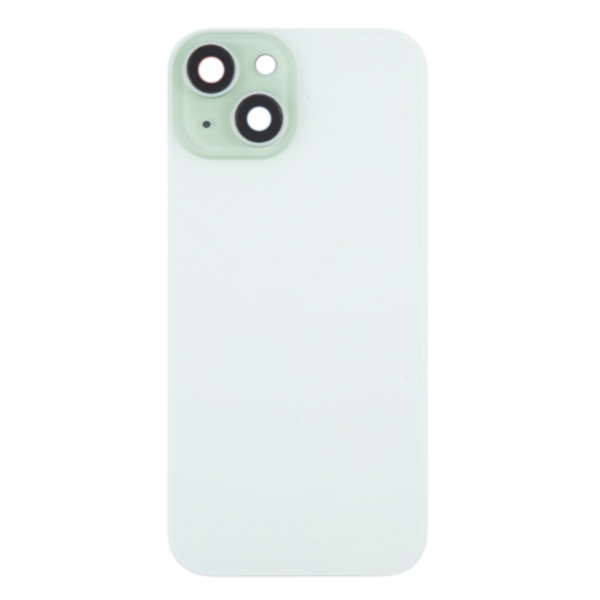 Tapa Trasera Con Lente De Cámara Y Soportes Metálicos Para iPhone 15 Verde  (Calidad Premium)