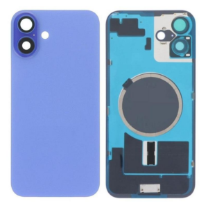 Tapa Trasera Con Soporte Metal Y Lente para iPhone 16 plus Azul (Calidad Premium)