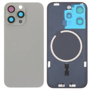 Tapa Trasera Con Soporte Metal Y Lente para iPhone 16 Pro Gris (Calidad Premium)