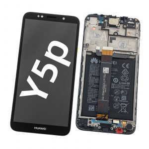 Pantalla Completa Original LCD Y Táctil Con Marco para Huawei Y5P / Y5 Prime 2020 – Negro (Service Pack)