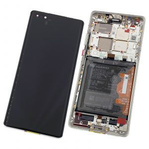 Pantalla Completa Ori con marco Para Huawei Mate 40 Pro -plata