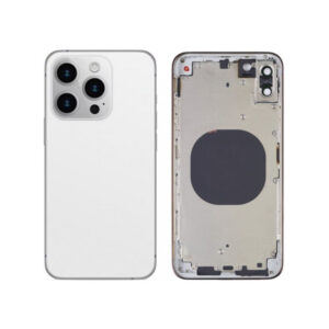 Chasis De Pantalla / Tapa Con Marco Con Lente De Camara Para IPhone 14 Pro Max Blanco (Calidad Premium)