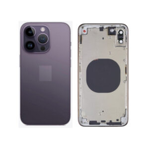 Chasis De Pantalla / Tapa Con Marco Con Lente De Camara Para IPhone 14 Pro Max Morado (Calidad Premium)